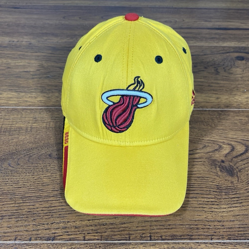 Miami Heat Adidas Hat Yellow One Size Stretch Fit Cap NBA Official Team Headwear